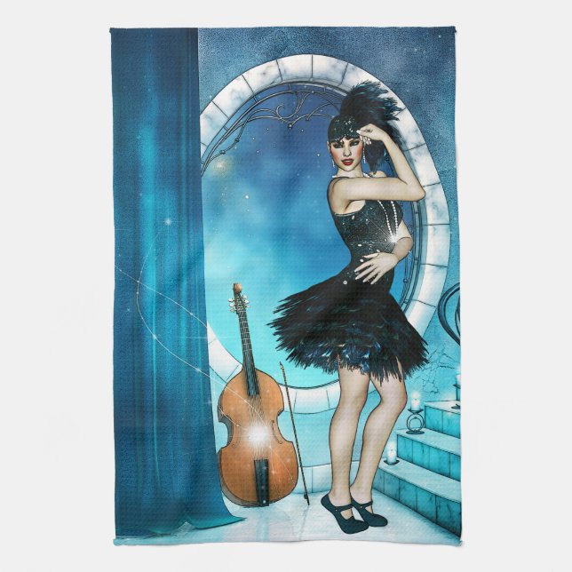 Jazz Dancer Kitchen Towel (Vertical)