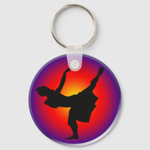 Jazz dancer silhouette keychain