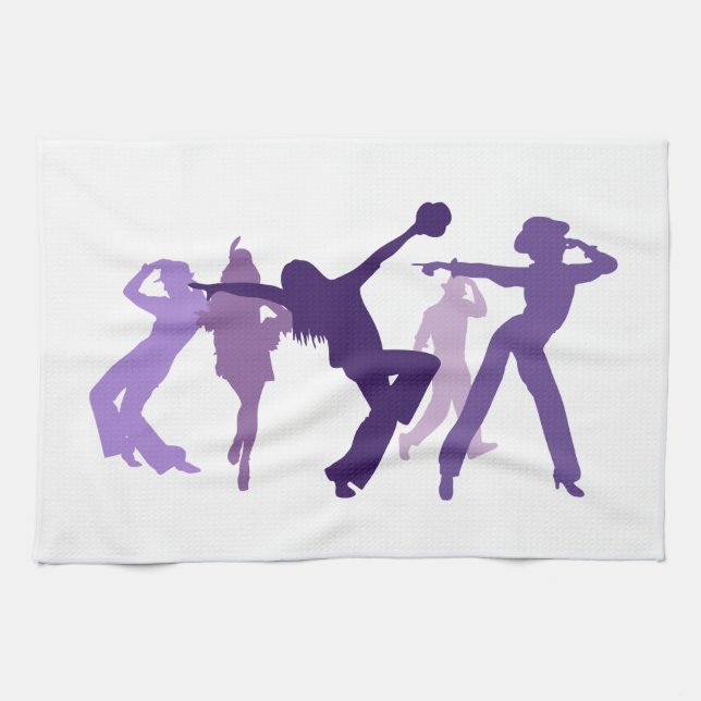 Jazz Dancers Illustration Kitchen Towel (Horizontal)