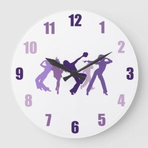Jazz Dancers Illustration Large Clock