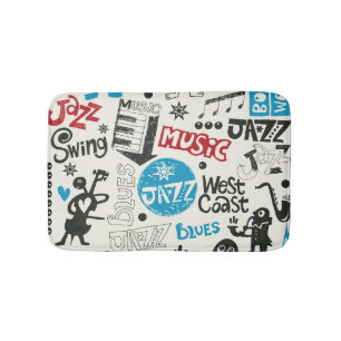 Jazz Doodle: Eclectic Music Mix Bath Mat