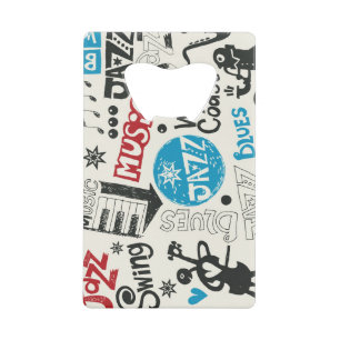 Jazz Doodle: Eclectic Music Mix Credit Card Bottle Opener