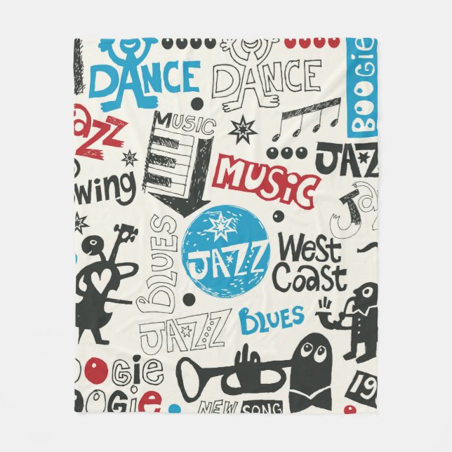 jazz doodle mix fleece blanket (Front)