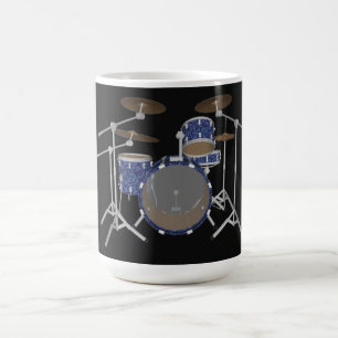 Jazz Drum Kit: Custom Blue Drums Set: Coffee Mug