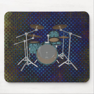 Jazz Drum Kit - Custom Green Drums - Mousepad