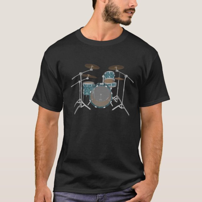 Jazz Drum Kit - Custom Green Finish - T-Shirt (Front)