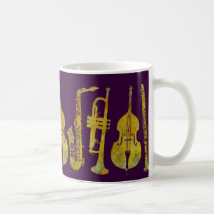 Jazz Ensemble in Gold Coffee Mug