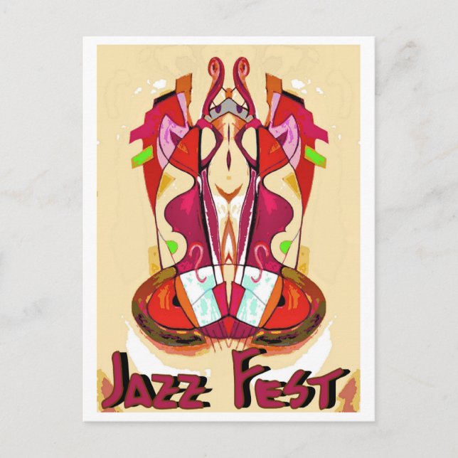 Jazz Fest Abstract Bass1 Postcard (Front)