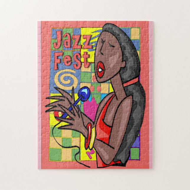 Jazz Fest Abstract Singer Jigsaw Puzzle (Vertical)