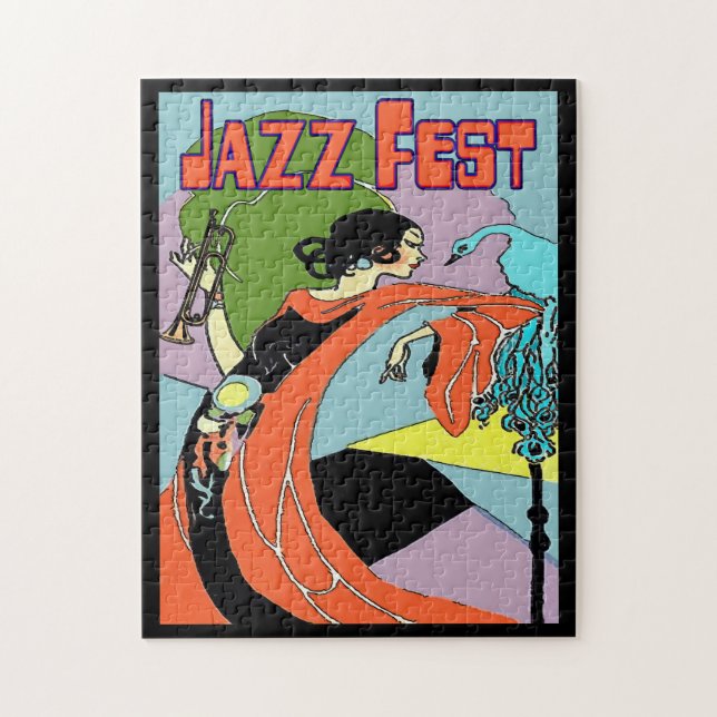 Jazz Fest Art Decco Jigsaw Puzzle (Vertical)