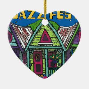 Jazz fest House Ceramic Ornament