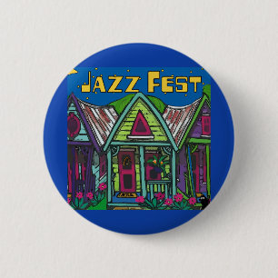 Jazz fest Houses 2 Inch Round Button