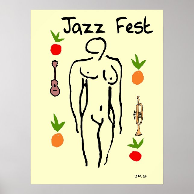 Jazz Fest Matisse Style figure, add text Poster (Front)