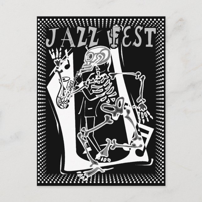 Jazz Fest Skeleton Postcard (Front)