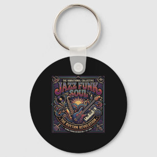 Jazz Funk Soul Music Retro Vibe Rhythm Revolution Keychain