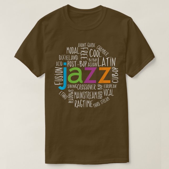 Jazz Genres Fun  T-Shirt (Design Front)