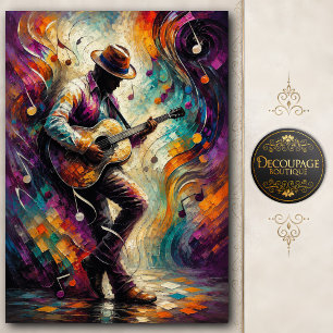 Jazz Guitar Rhythm Decoupage Tissue Paper