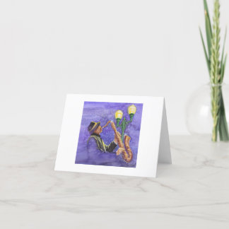 Jazz guy blank greeting card