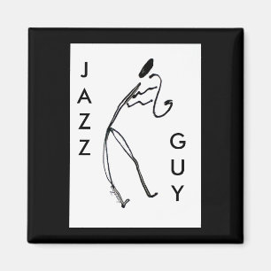 Jazz Guy Square Magnet