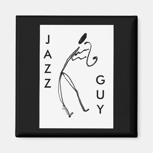 Jazz Guy Square Magnet (Front)