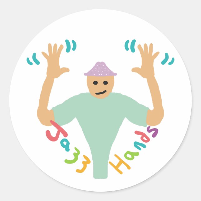 Jazz Hands Classic Round Sticker (Front)