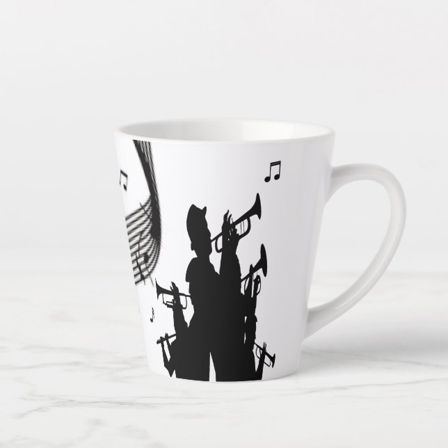 Jazz Horn Section Music Latte Mug (Right)