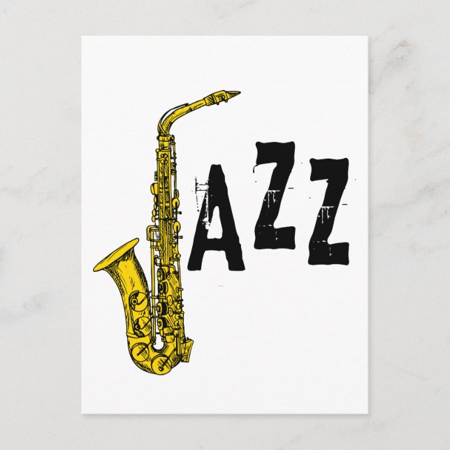 Jazz icon with saxophone  postcard (Front)