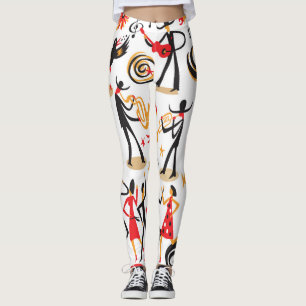 Jazz Icons Set: White Background Isolated Leggings