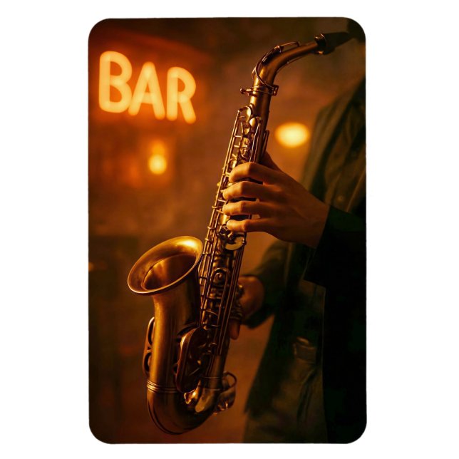 Jazz in Bar Lights Magnet (Vertical)