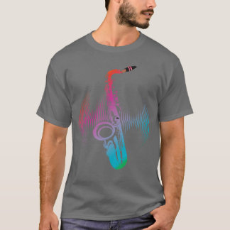 Jazz Instrument Saxophonist Music Colourful Saxoph T-Shirt