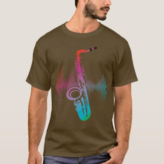 Jazz Instrument Saxophonist Music Colourful Saxoph T-Shirt