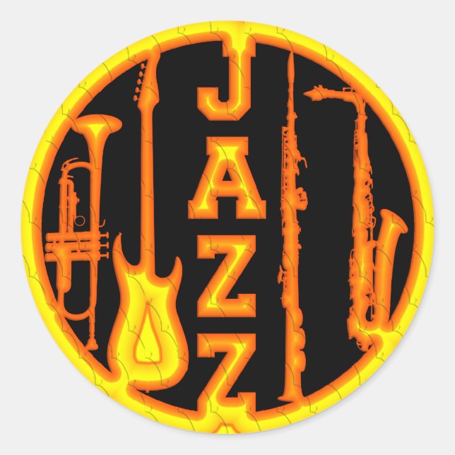 JAZZ INSTRUMENTS CLASSIC ROUND STICKER (Front)
