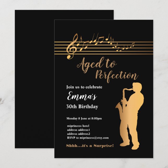 Jazz, Invitation à la soirée musicale, Age to Perf (Devant / Derrière)
