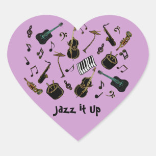 Jazz it Up Heart Sticker