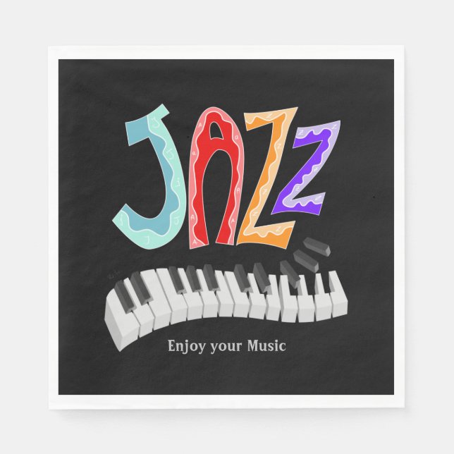 Jazz Lettering Two-Tone Napkins (Front)