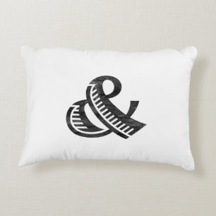 Jazz Letterpress Ampersand Black Accent Pillow