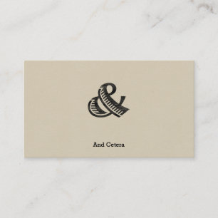 Jazz Letterpress Ampersand Black Business Card