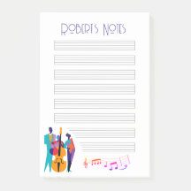 Jazz Lick-Inspired "Note" Pad with Musicians