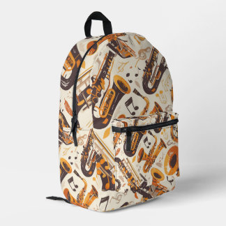 Jazz Melody - Saxophone Musical Pattern Printed Backpack