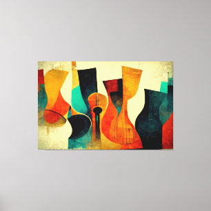 Jazz Music, Abstract, New Orleans, Modern, Jazz Canvas Print