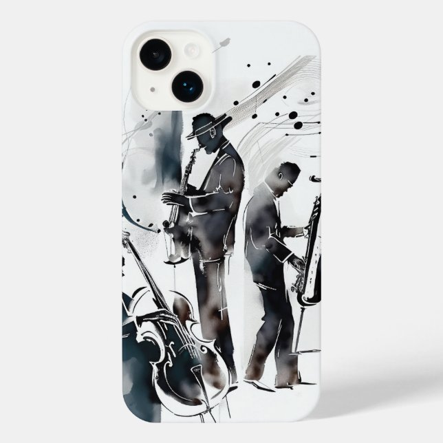 Jazz Music Band Saxophone Player Musician iPhone Case (Back)