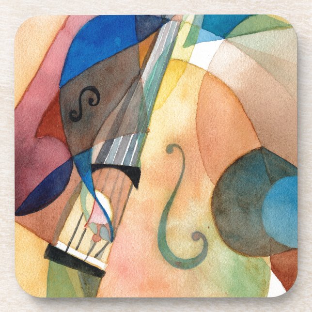 Jazz Music Painting "Bassline" Coaster (Front)