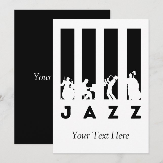 Jazz Music personalized Invitation (Front/Back)