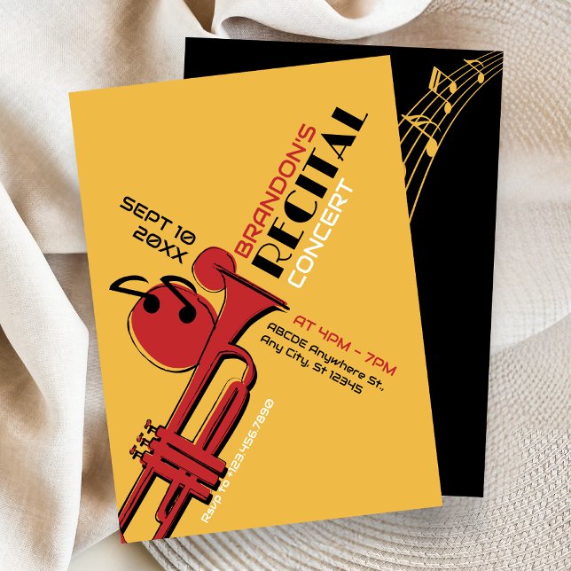 Jazz music trumpet recital  invitation (Creator Uploaded)