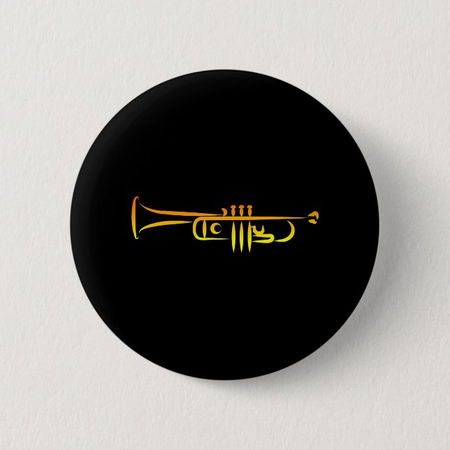 Jazz Music Trumpeter Musician Trumpet 2 Inch Round Button (Front)
