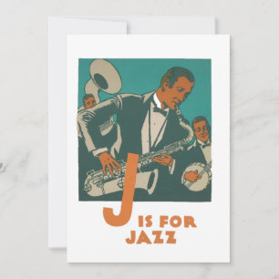 Jazz Music Vintage Art Greeting Card
