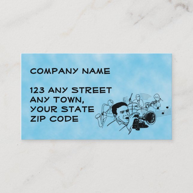 JAZZ musician design Business Card (Front)