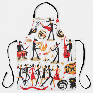 jazz musicians - icons set . Isolated on white bac Apron