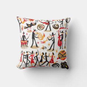 jazz musicians - icons set . Isolated on white bac Throw Pillow