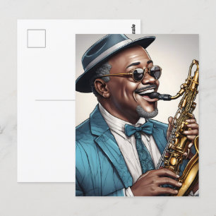 jazz musicians postcard